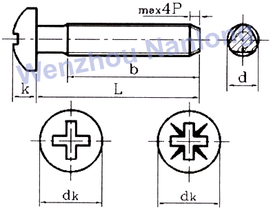 DIN 7500CE - Cross recessed pan head thread rolling screws